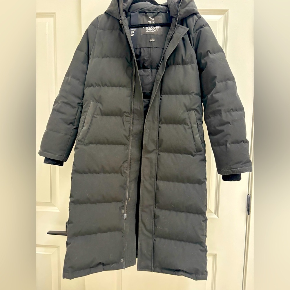 Aritzia TNA The Powder Parka Black Long Puffer Coat - Size S